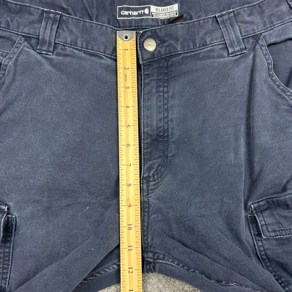 Carhartt Cargo Work Pants Mens 36x32 Blue Rugged Flex Relaxed Fit Canvas Utility